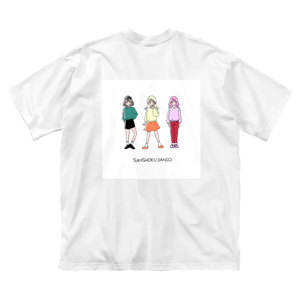 あさのふねかの三色団子ちゃん・ブルベ冬向け ビッグシルエットTシャツ