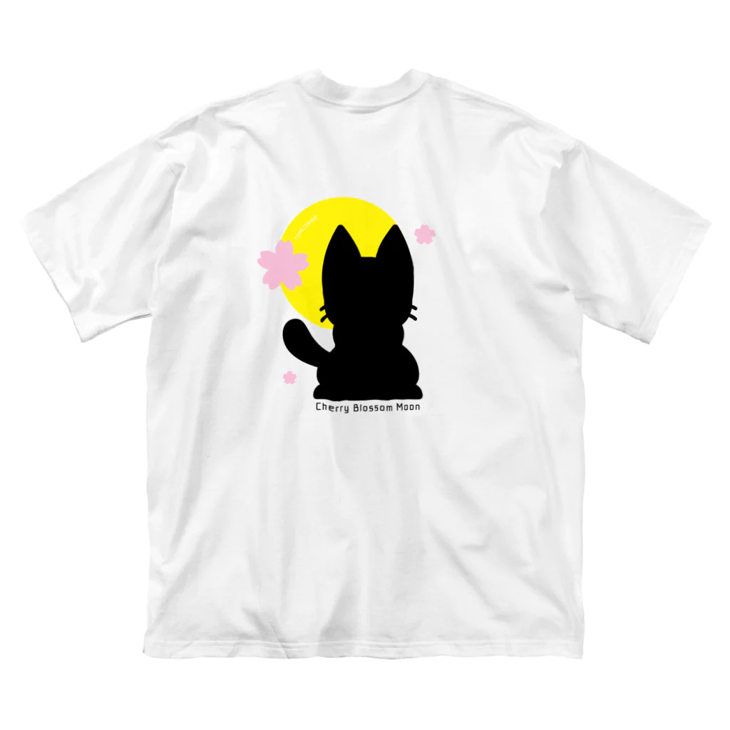 夢見る柴犬のCherry-Blossom-Moon ビッグシルエットTシャツ