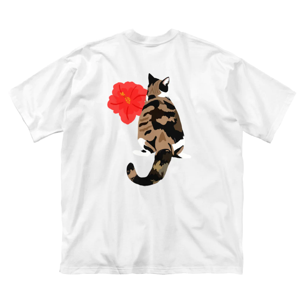 MIA似顔絵の三毛猫Tシャツ　夏 ビッグシルエットTシャツ