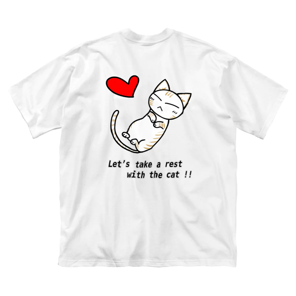 にゃーにゃー組@LINEスタンプ＊絵文字販売中！のSleeping cat！（茶） ビッグシルエットTシャツ