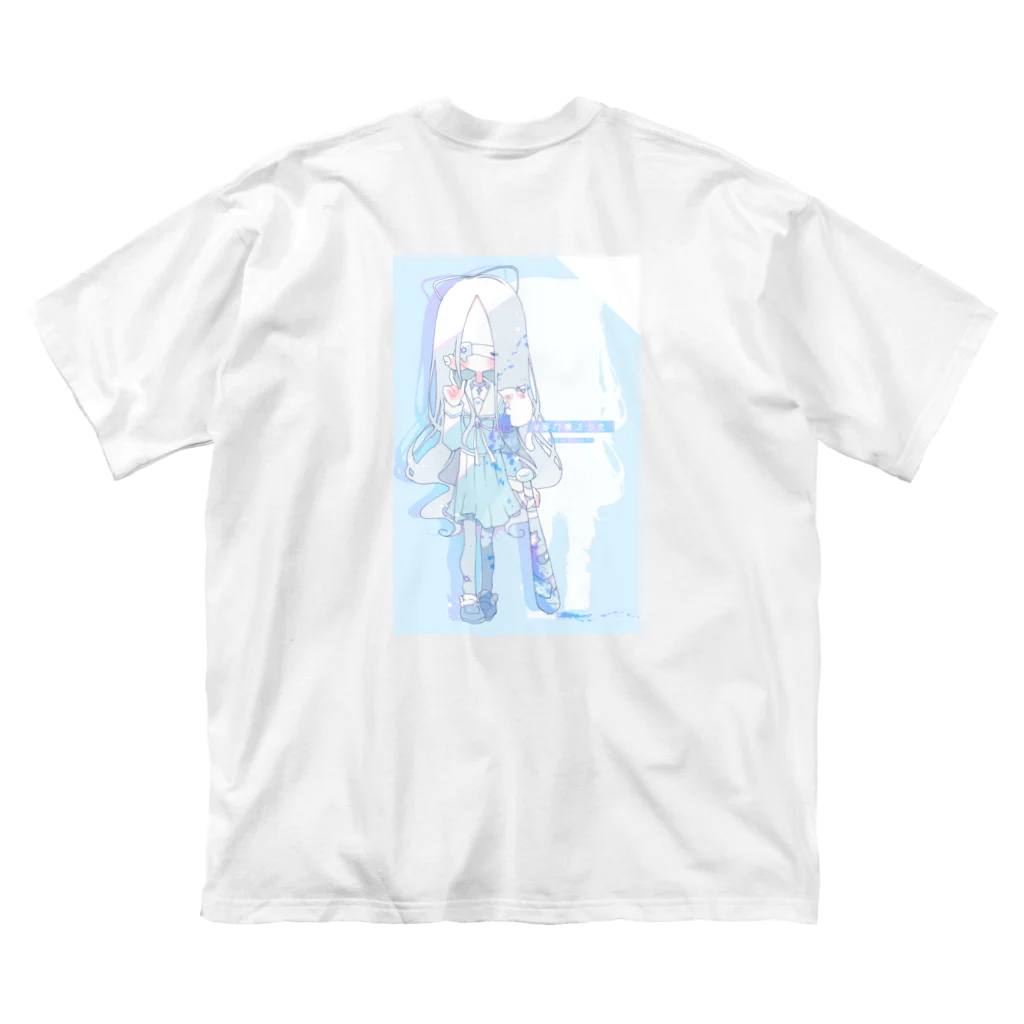 てふてふの館の暴力魔法少女 ブルー金属バット ビッグシルエットTシャツ