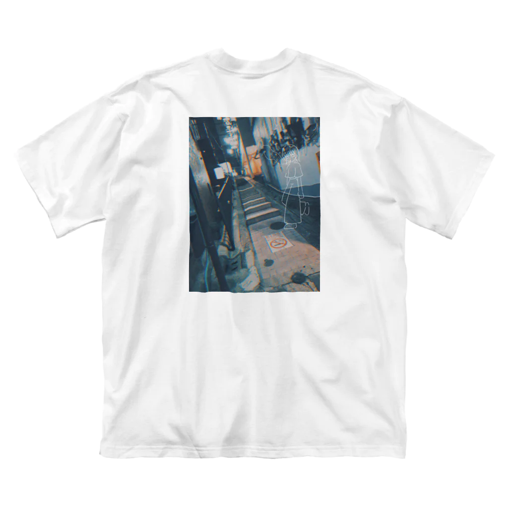 ぽん☕のsmoking girl (ver.Y) ビッグシルエットTシャツ