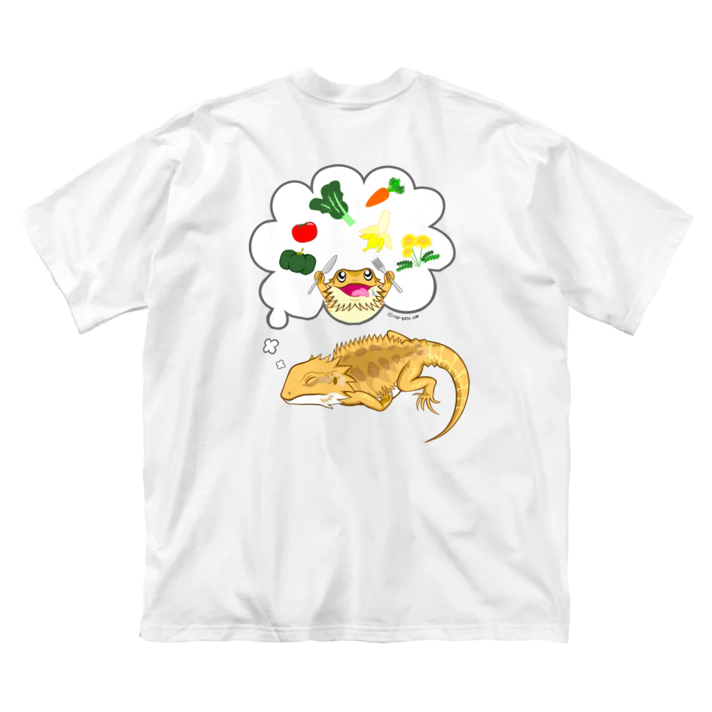 もむのふの爬虫類グッズやさんの夢見るフトアゴちゃんバックプリント ビッグシルエットTシャツ