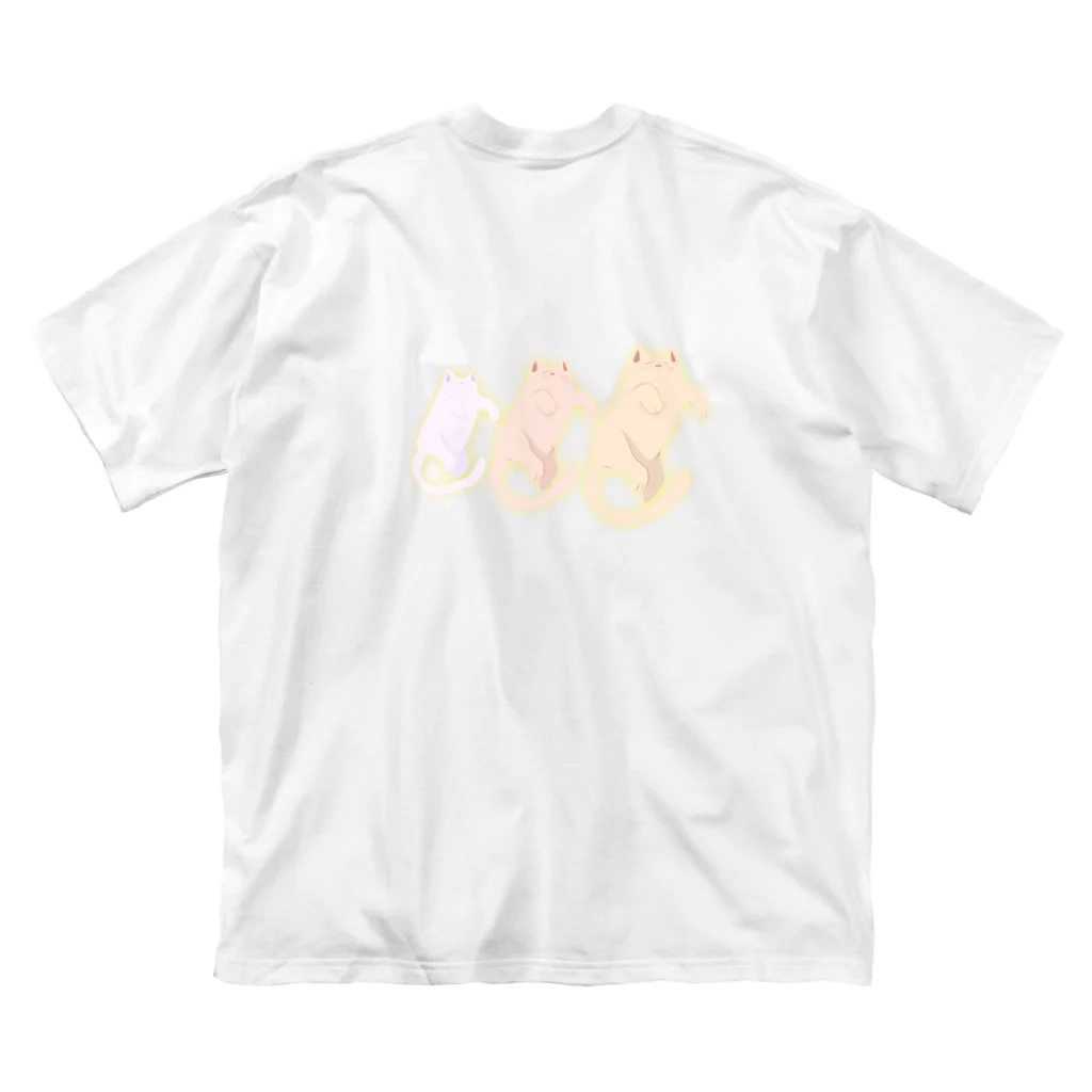 かみかみみかんの猫の盆踊り ビッグシルエットTシャツ