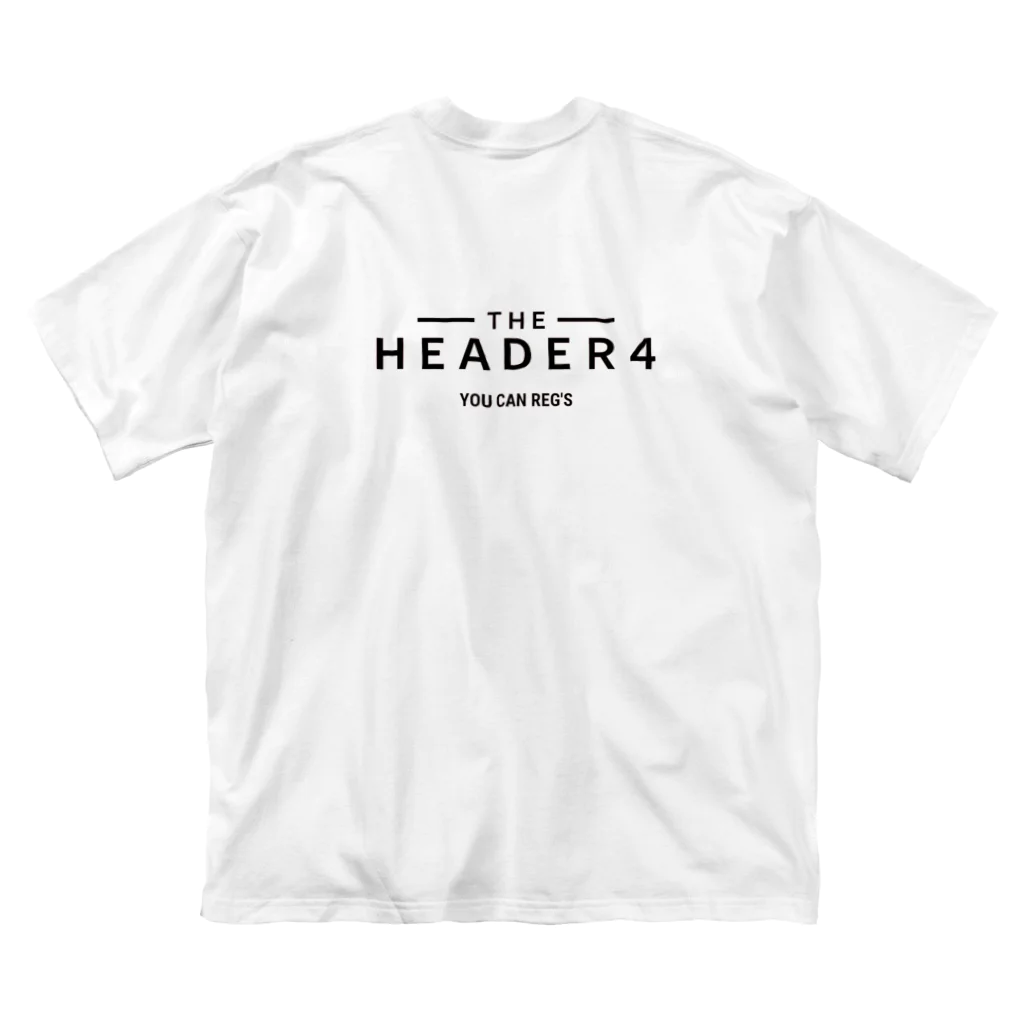 header4のHEADER４　黒BIGロゴ ビッグシルエットTシャツ