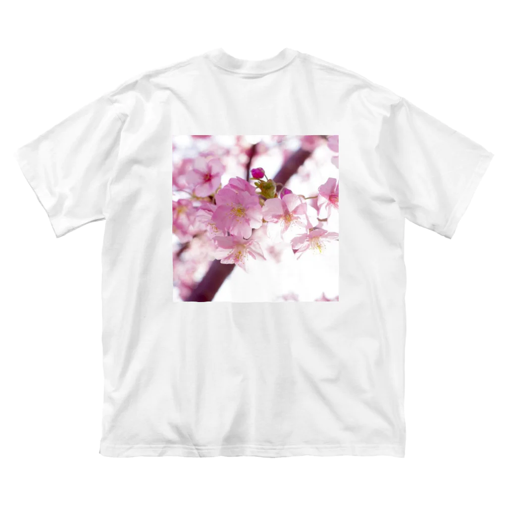 Broken Angelの桜の花とピンクの麻 ビッグシルエットTシャツ