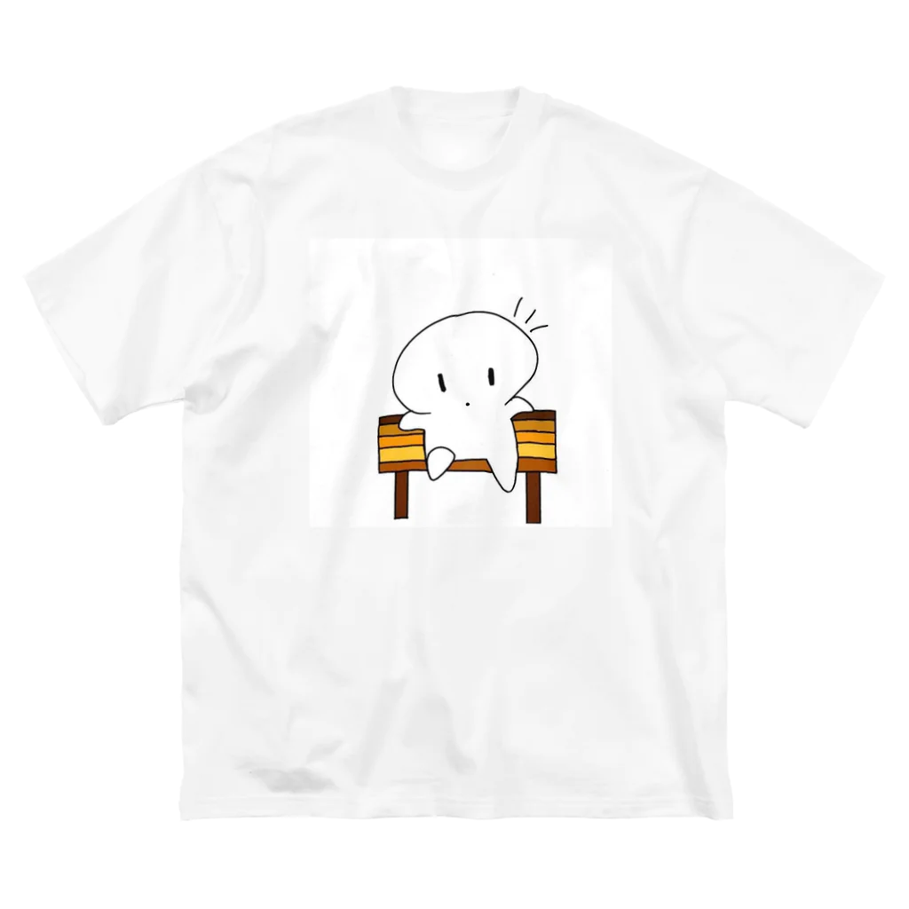 いおちーのベンチに座るかわいこちゃん ビッグシルエットTシャツ