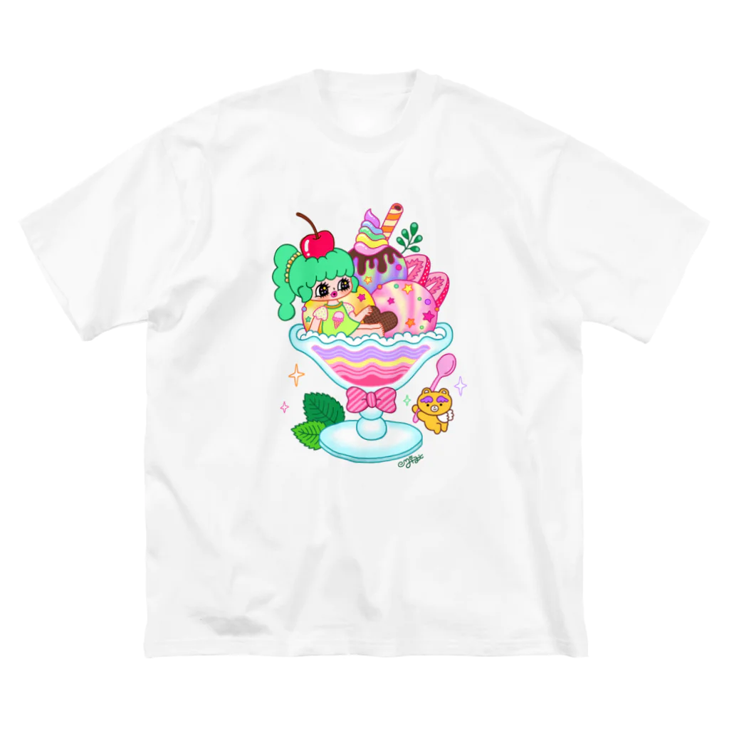 ミジワールドSUZURIショップのアイスクリーム Big T-Shirt