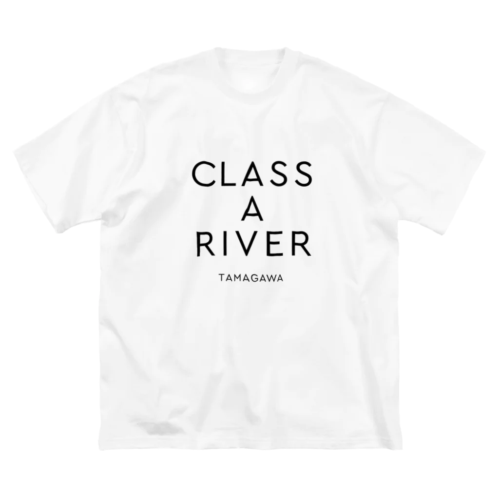 多摩川グッズストア SUZURI店のCLASS A RIVER［TAMAGAWA］ブラック Big T-Shirt