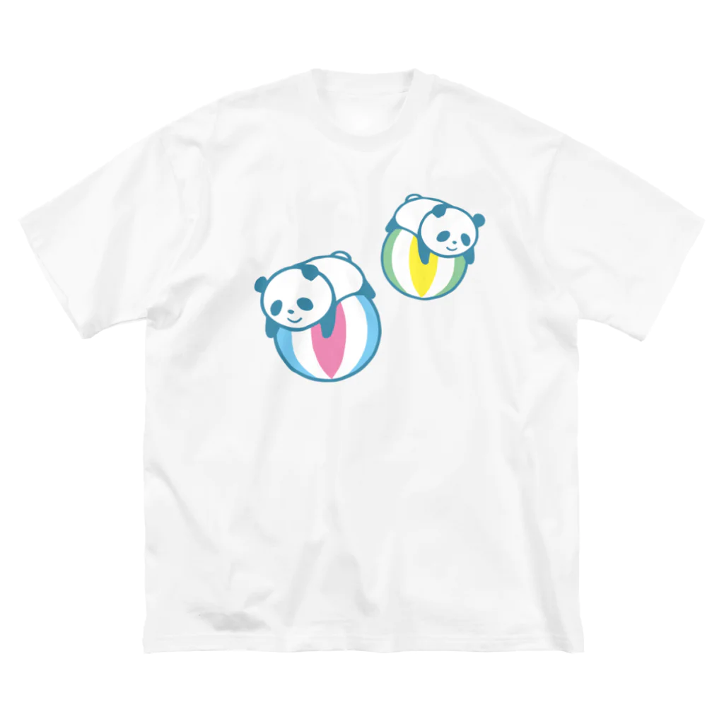 SUNDAYS GRAPHICSのゆるゆるとボールで遊ぶフタゴパンダさん  ビッグシルエットTシャツ