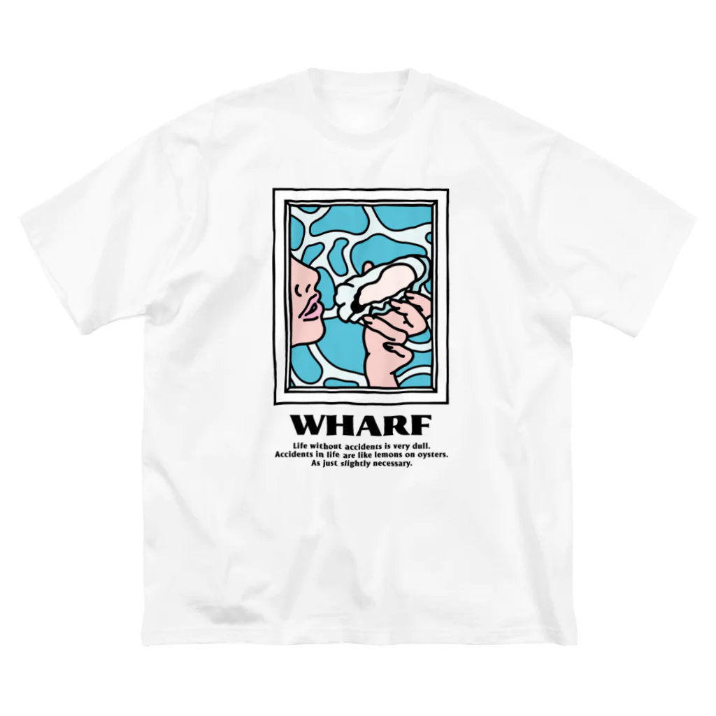 wataruhanの水面と牡蠣ガール ビッグシルエットTシャツ