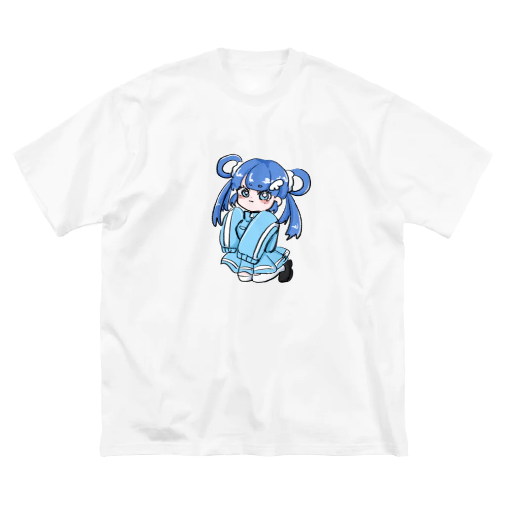 海蘭の水色ジャージちゃん(透過) ビッグシルエットTシャツ