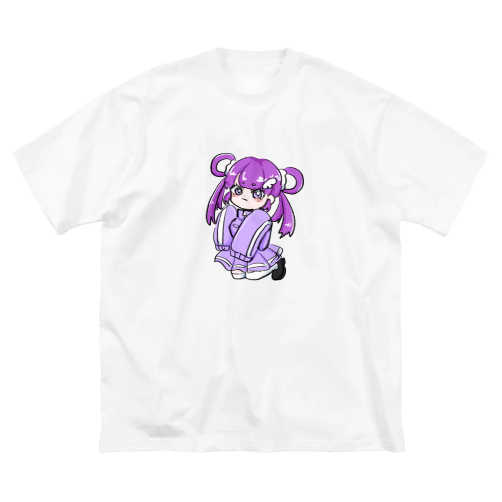 海蘭の紫ジャージちゃん(透過) ビッグシルエットTシャツ