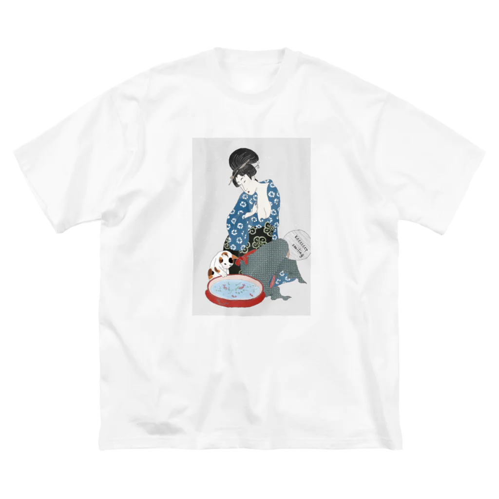 keeeeeep smilingの猫と金魚 Big T-Shirt