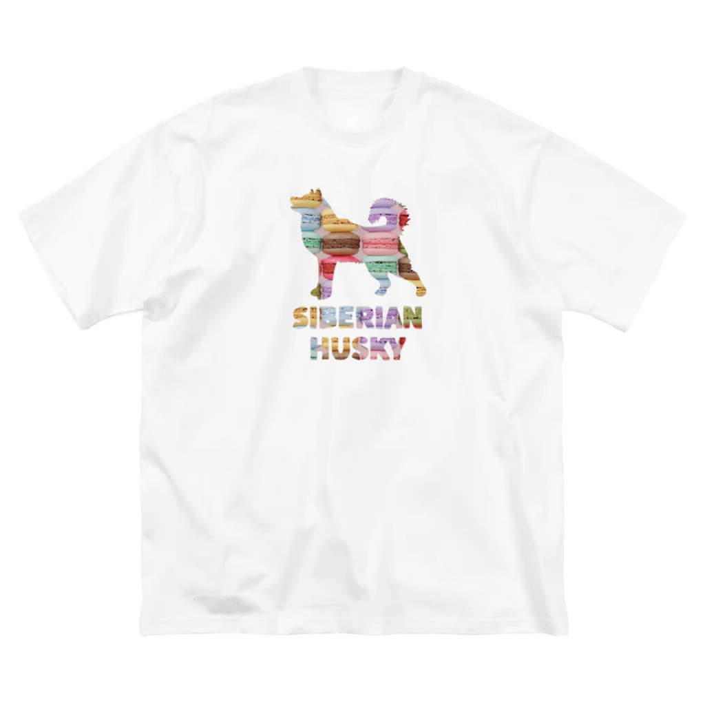 onehappinessのシベリアン ハスキー　マカロン Big T-Shirt