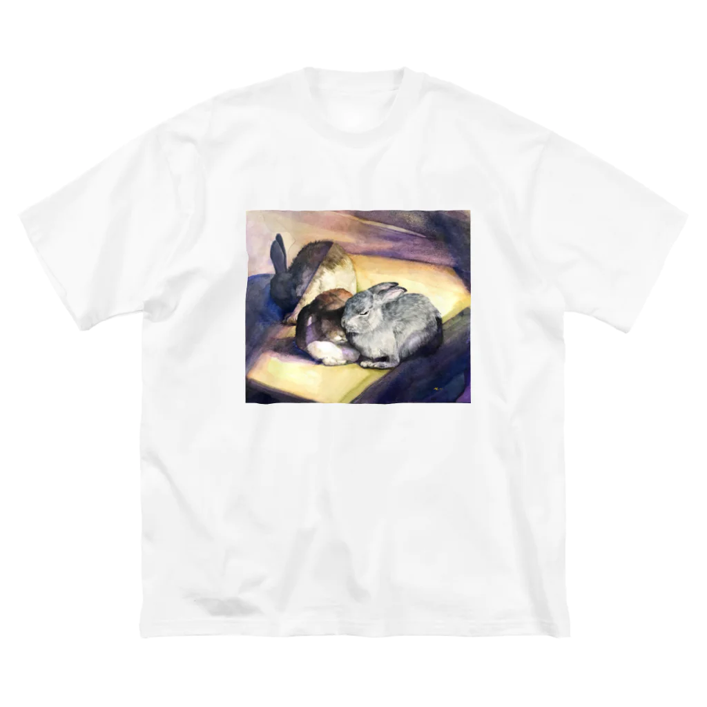 もりみずはのスズリshopのもりみずはのウサギ（水彩画ver） Big T-Shirt