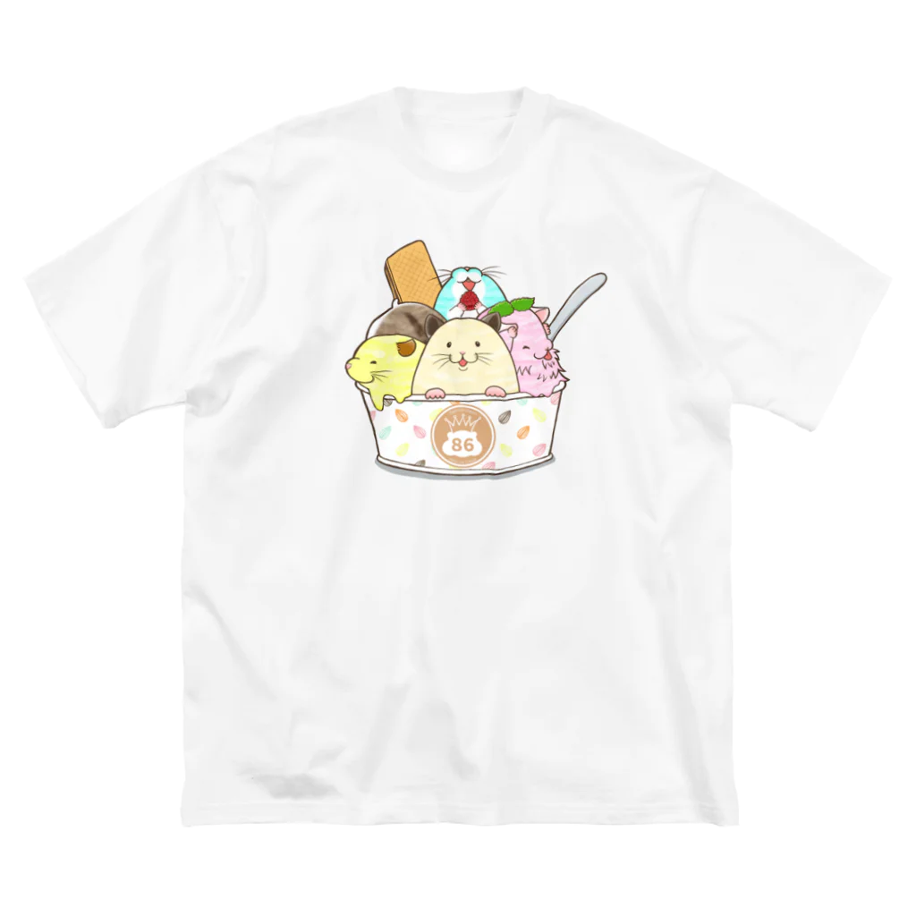 ショップみにあに。のはむアイスクリーム ビッグシルエットTシャツ