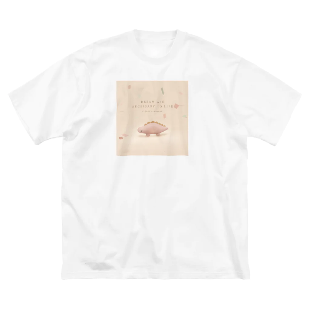 CHILL ART CLUBのねむい恐竜🦕リアルver ビッグシルエットTシャツ