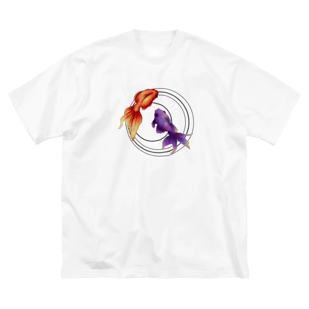 ari designの金魚づくし一ものがたり（水面バージョン） ビッグシルエットTシャツ