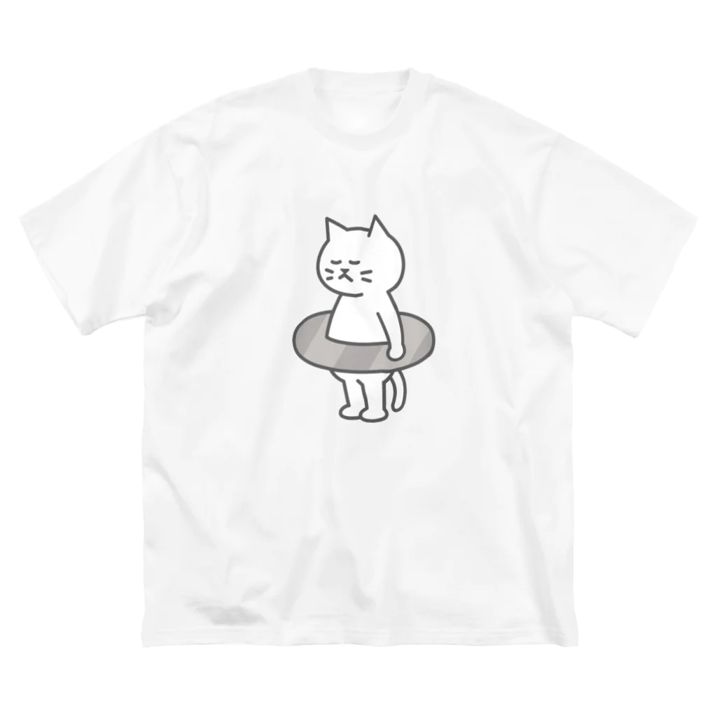 KAWAGOE GRAPHICSのプールが苦手な猫 ビッグシルエットTシャツ