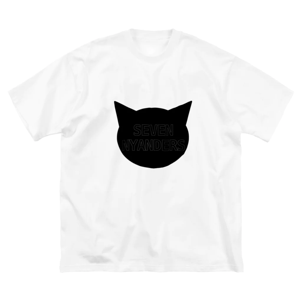 SEVEN NYANDERSのロゴ　ブラック2 ビッグシルエットTシャツ