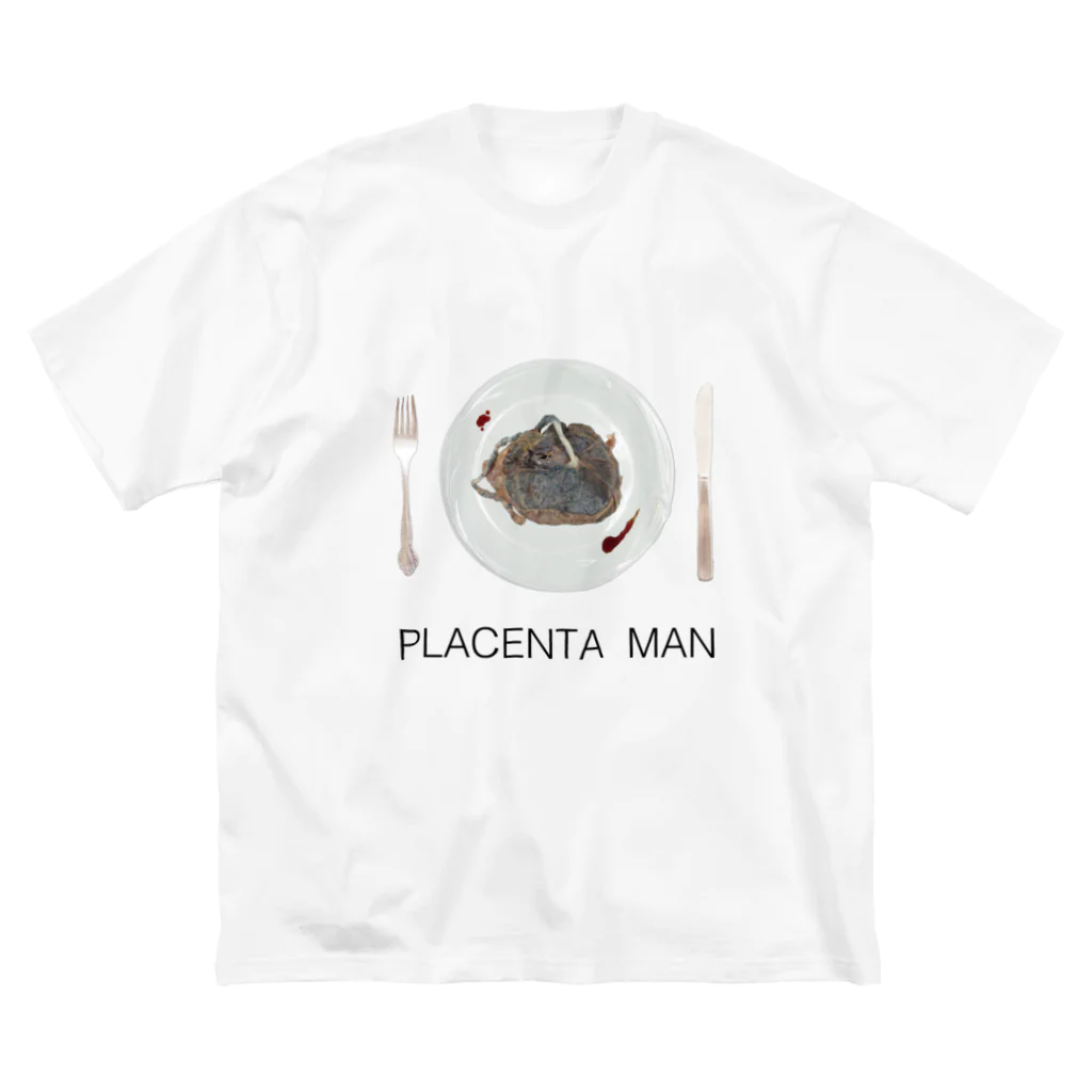 胎盤食べまくりすすり喰いマンのPLACENTA MAN ビッグシルエットTシャツ