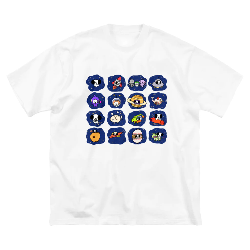 こどもいぬ｜ぬいぐるみ・絵の宇宙を楽しむ こどもいぬフレンズ ビッグシルエットTシャツ