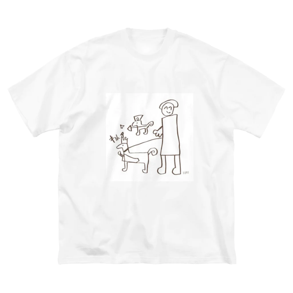 ラッキーアイテムの仲間たちのラッキーアイテムは犬です。 ビッグシルエットTシャツ