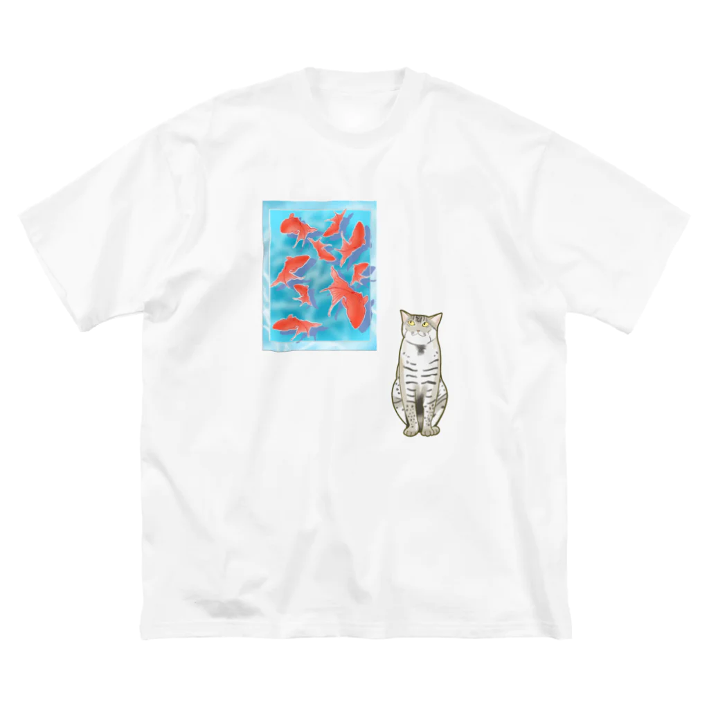 いろはにゃんこ堂の金魚をガン見するスナドリネコさん Big T-Shirt