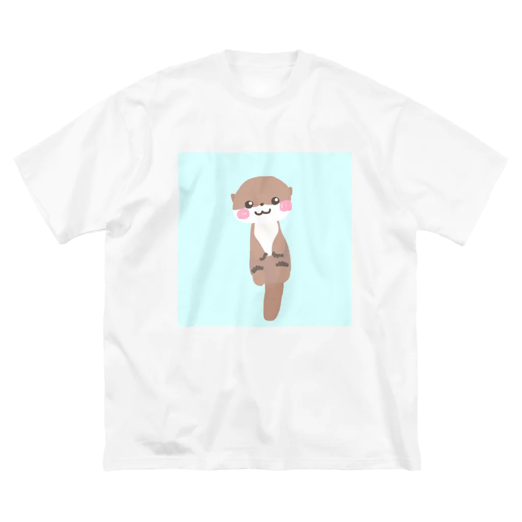 羊毛フェルトのMOFFU.（もっふ）のカワウソちゃん Big T-Shirt