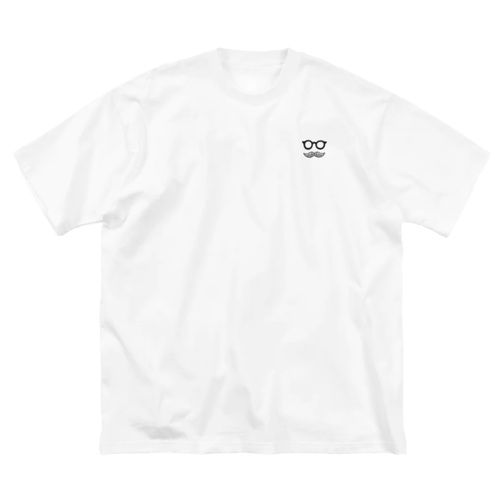 Andiamoのシンプルおひげ。（両面/黒） ビッグシルエットTシャツ