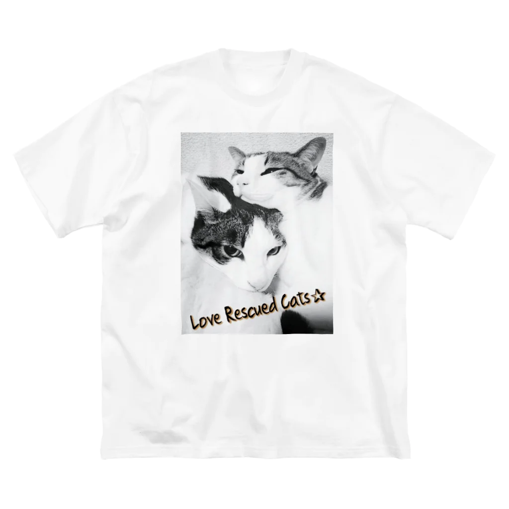 kero _nareのLove Rescued Cats Big T-Shirt