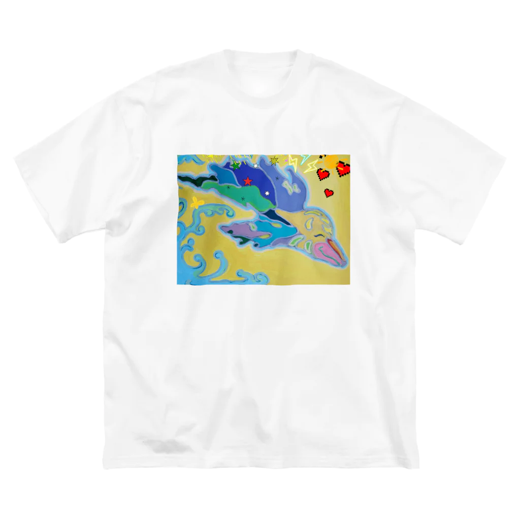 アート工房　甘月蝕(kanngesshoku)『TAaKA』のストアのMary's  tweets『ワーイ、海水浴って最高!!』 Big T-Shirt