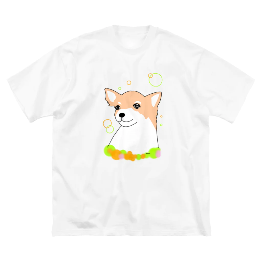 greetenのチワワ癒し犬 ビッグシルエットTシャツ