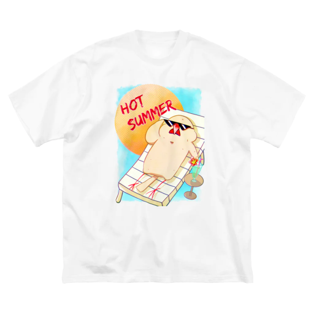 あかの文鳥Tシャツ（HOT SUMMER） ビッグシルエットTシャツ