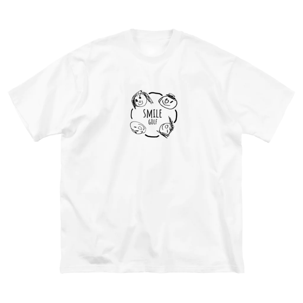 tsukuru-labの【黒】smile　golf/ゴルフ好き ビッグシルエットTシャツ