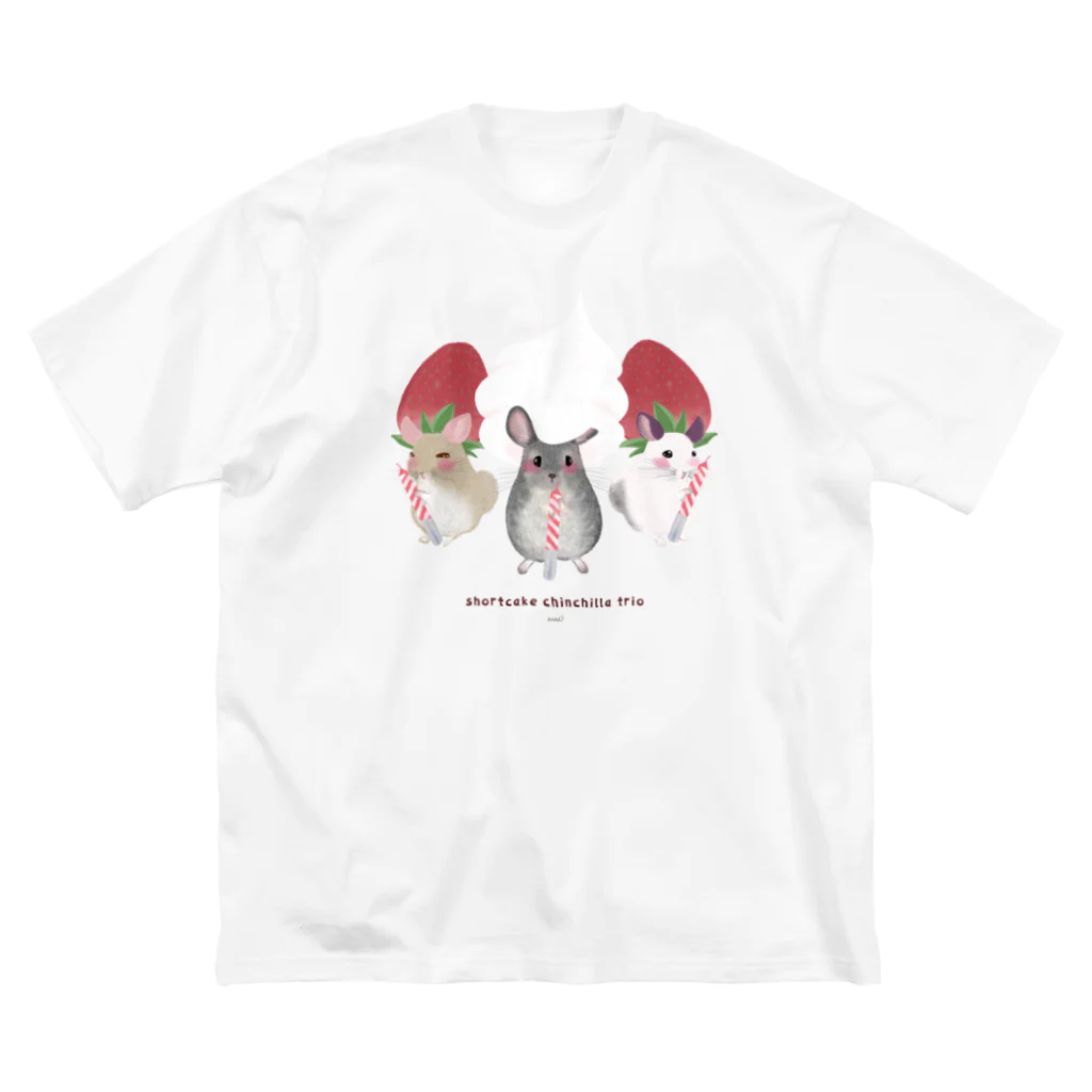 teruteQ chinchilla illustrator suzuri店のshortcake chinchilla trio ビッグシルエットTシャツ