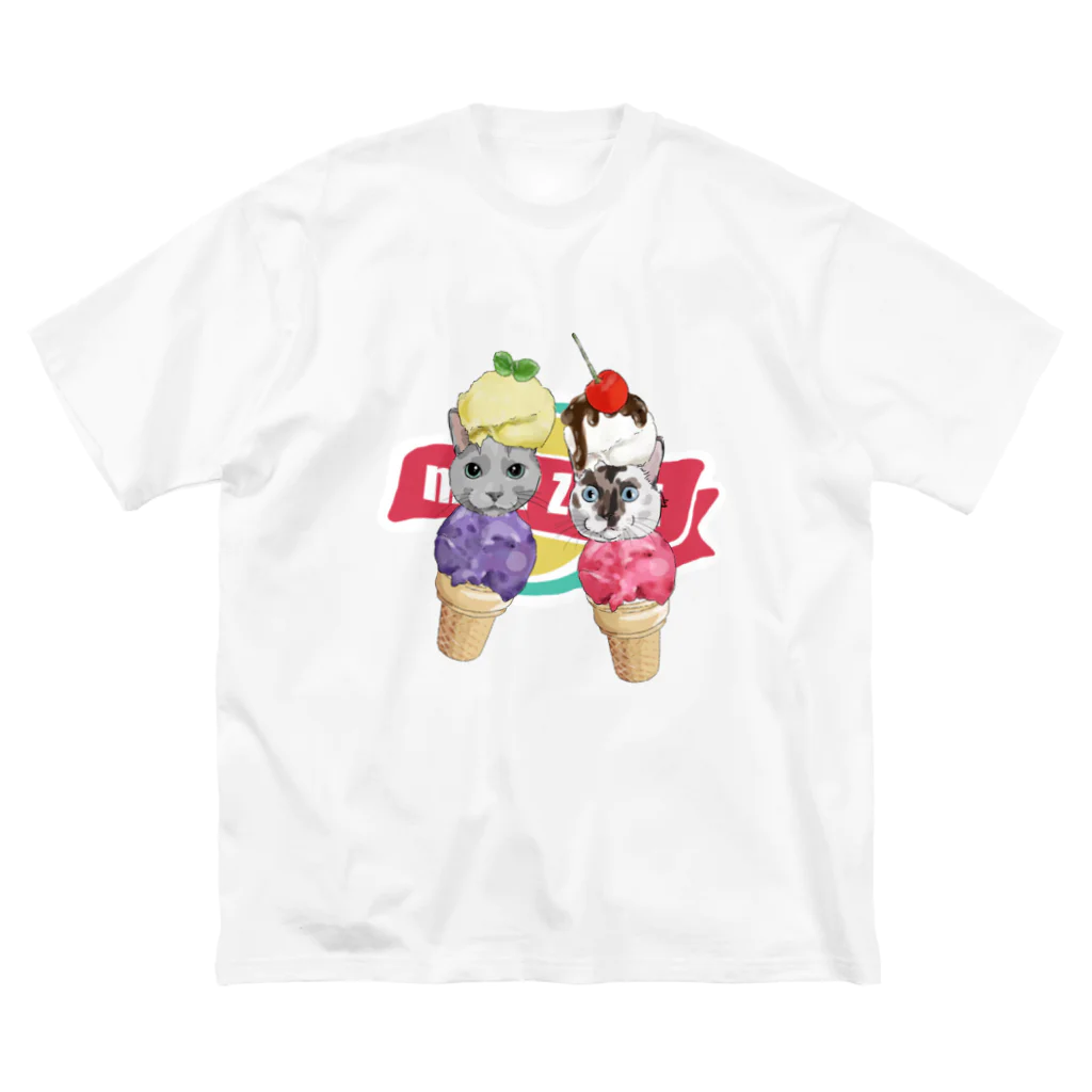 みきぞーん｜保護猫 ミッキー画伯と肉球とおともだちのmomo & rin Big T-Shirt