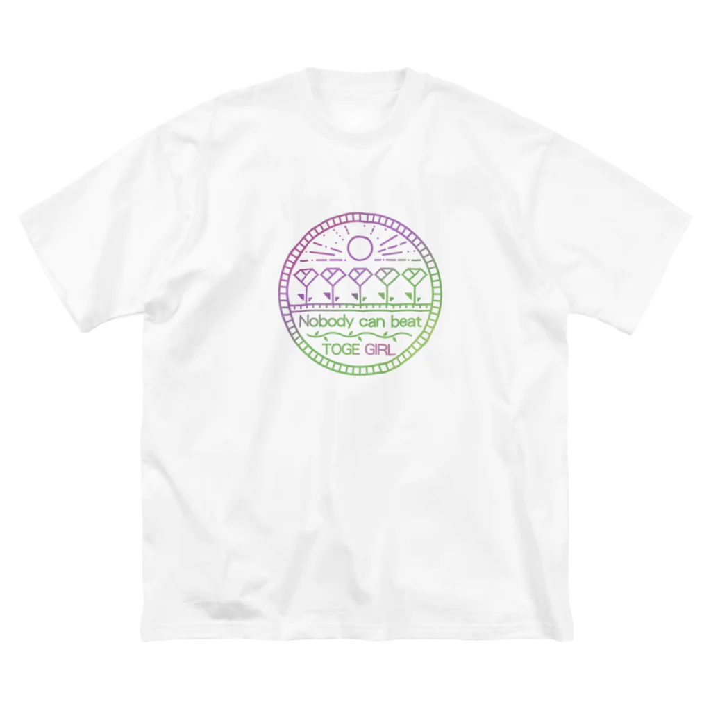 wktkライブ公式グッズショップの庭師のエムブレム-Nobody can beat TOGE GIRL- ビッグシルエットTシャツ