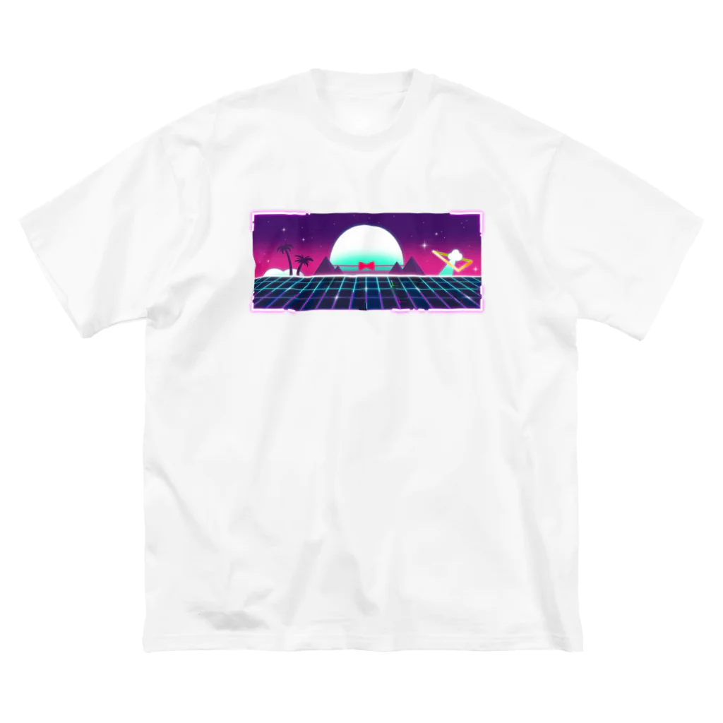 いちぼ君のお店のICHIBO-SynthWave Big T-Shirt