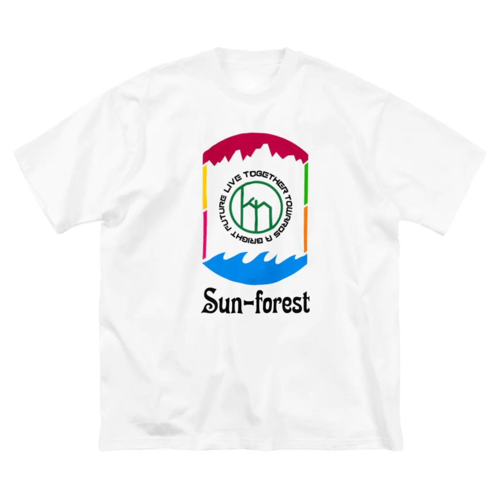 label greenの虹色sun-forest ビッグシルエットTシャツ