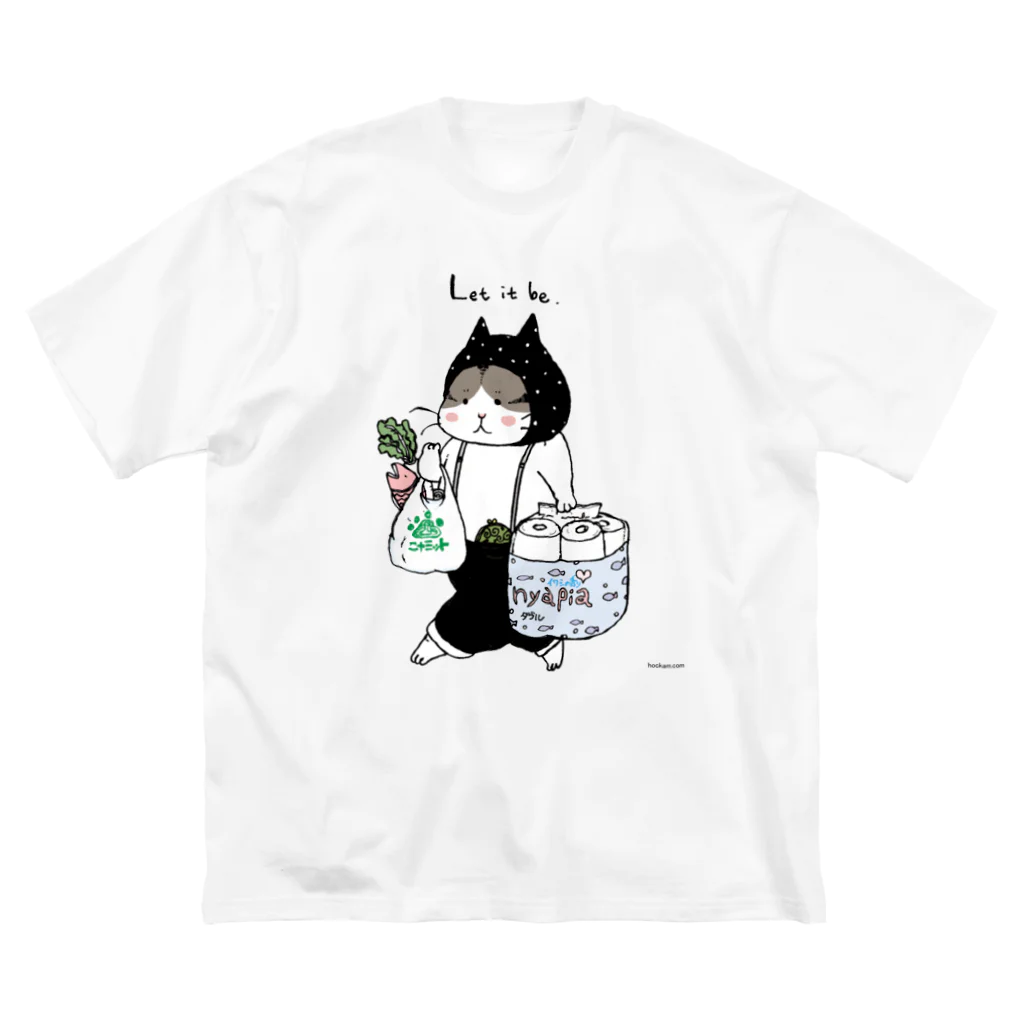 ほっかむねこ屋（アトリエほっかむ）のお買い物ねこ Big T-Shirt