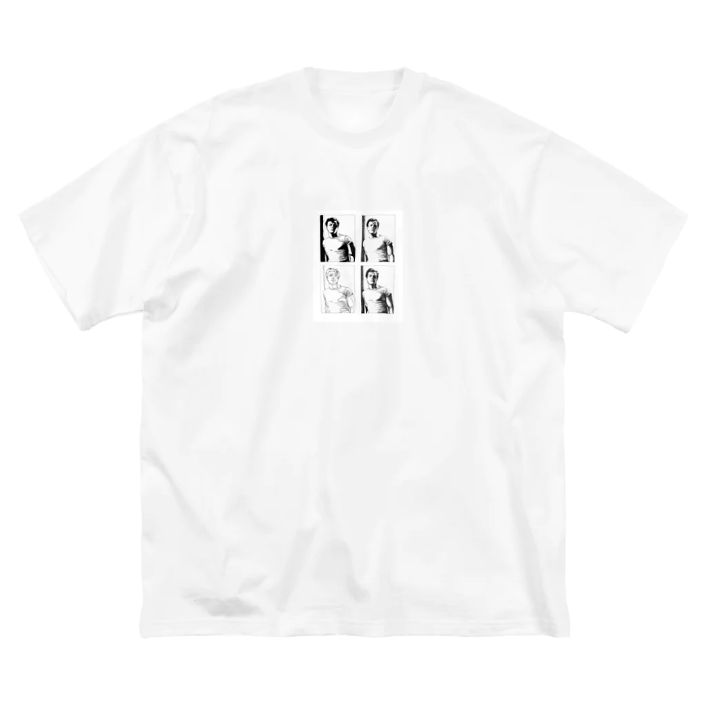 福　来のB/W ビッグシルエットTシャツ