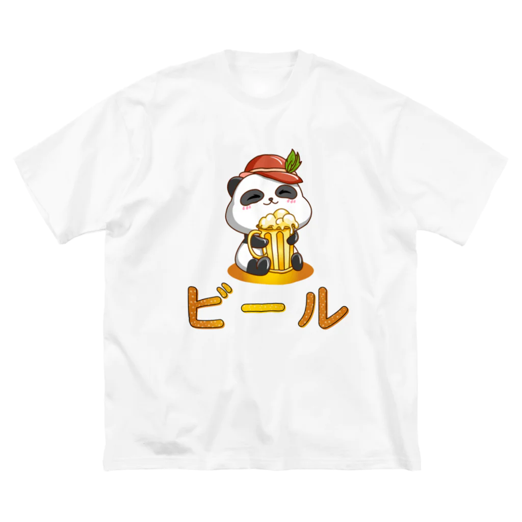 kawaiitopsの Cute Panda Drinking Beer Octoberfest ビッグシルエットTシャツ