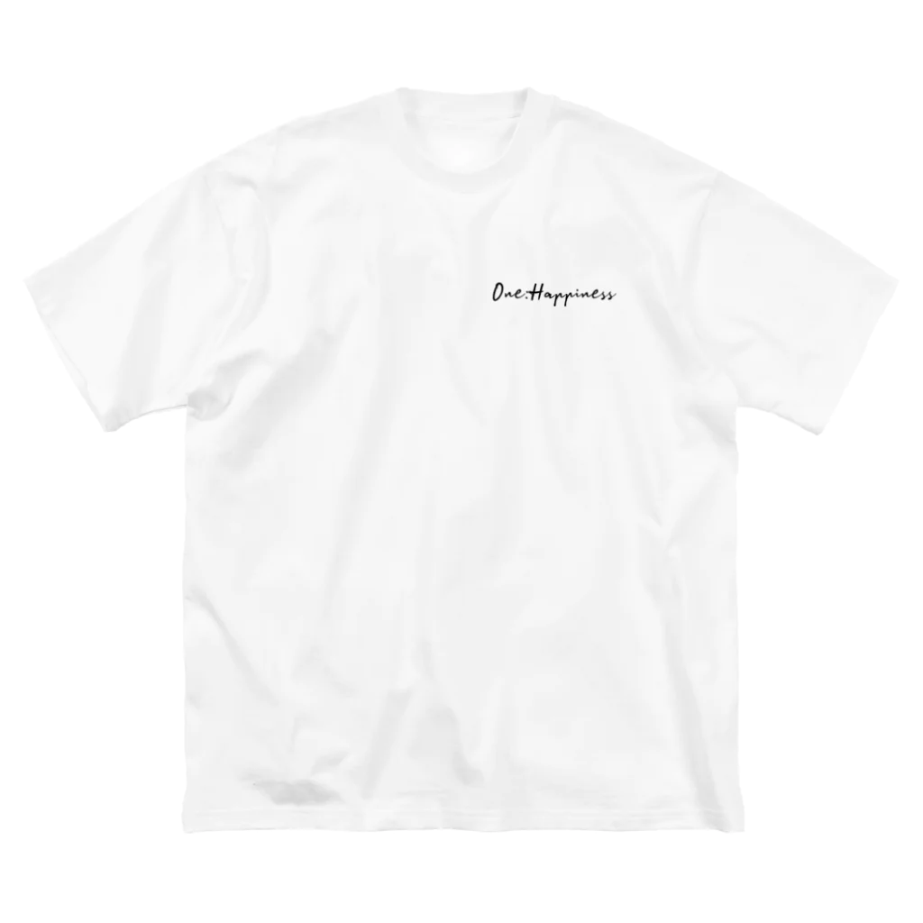 One:HappinessのOne:Happiness　ワンポイント　ロゴデザイン ビッグシルエットTシャツ