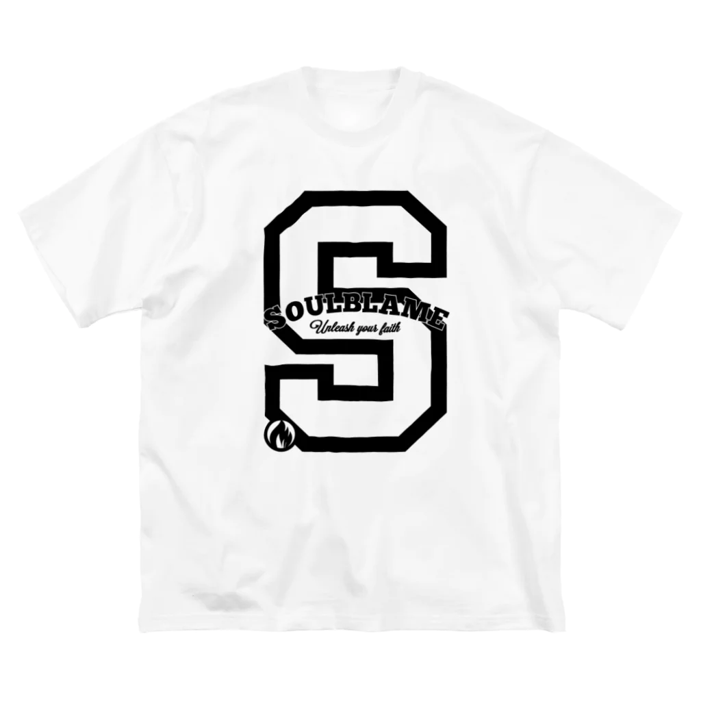 SOULBLAMEのBIG S LOGO TEE IN WHITE ビッグシルエットTシャツ