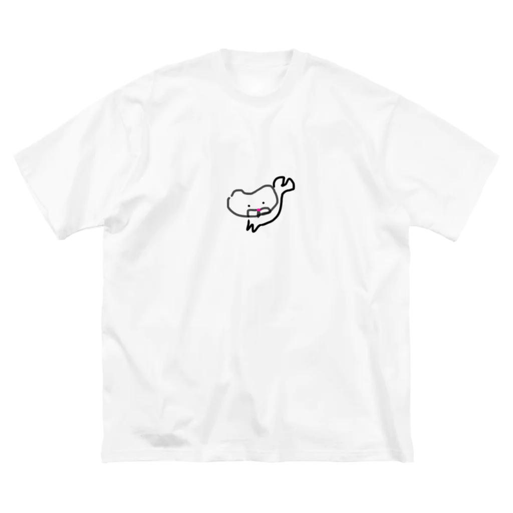 やぶれ・まんじゅうのにゃん魚 ビッグシルエットTシャツ