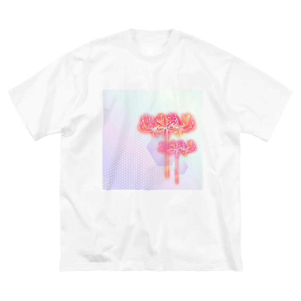 綾錦工房 りこりすの曼珠沙華 - 朧 【黄昏】 ビッグシルエットTシャツ