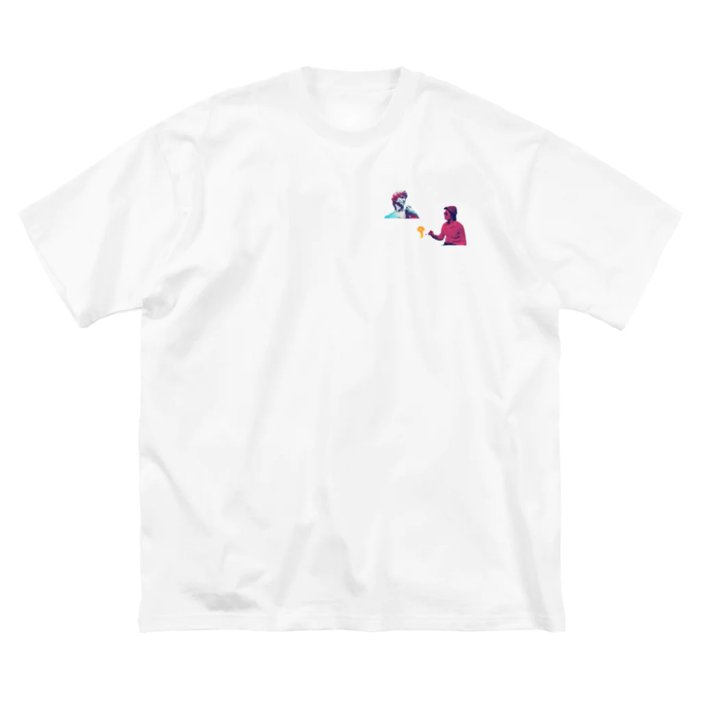 fly bowのミケランジェロを描く女 ビッグシルエットTシャツ