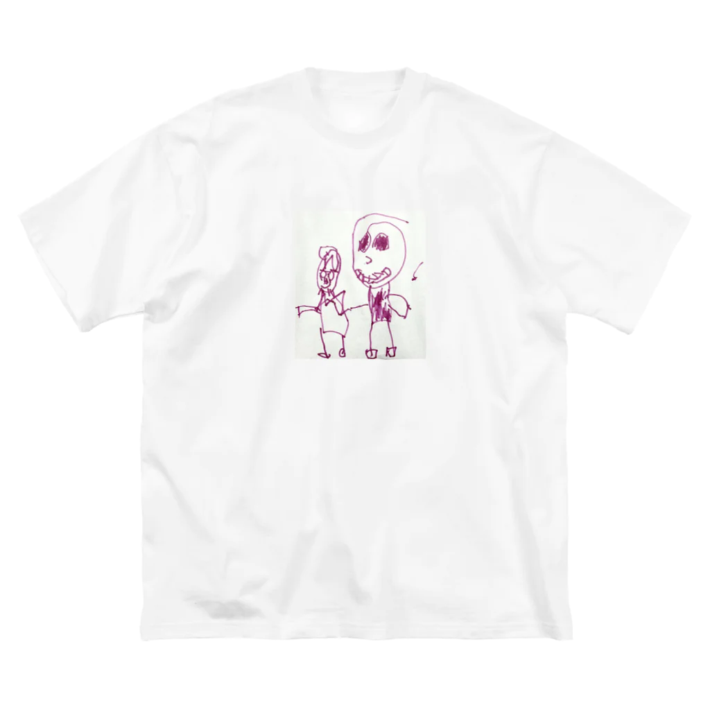 kan_drawingのラブラブな2人 ビッグシルエットTシャツ